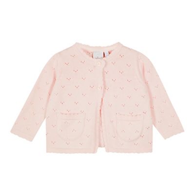 Baby girls' pink pointelle cardigan